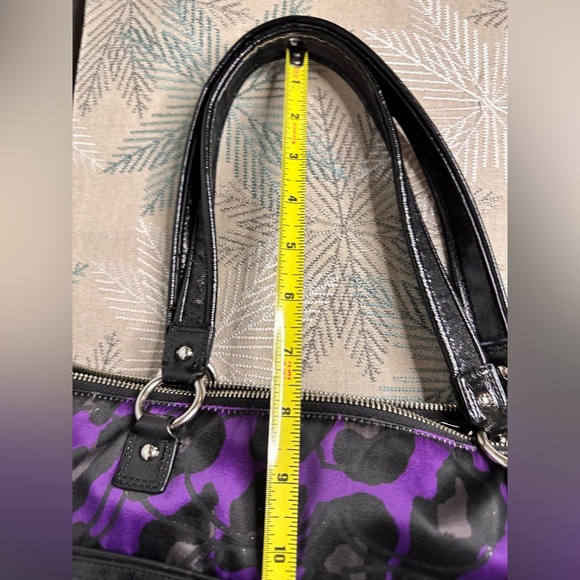 Coach POPPY Handbag Purple and Black Satin Ocelet Shoulder Bag - Picture 13 of 16